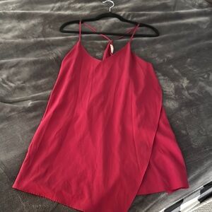 Elegant Burgundy Spaghetti Strap Slip Dress